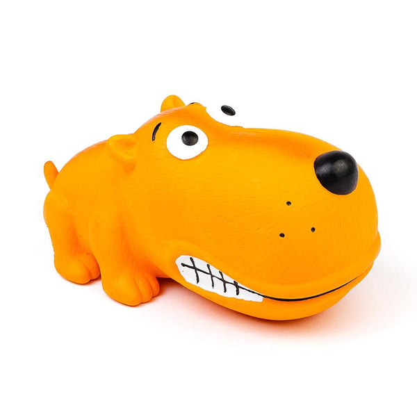 Bud'z Latex Big Snout Dog Squeaker Dog Toy, Yellow, 18-cm