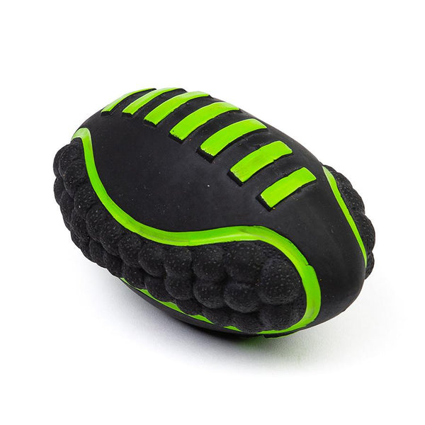 Bud'z Latex Futuristic Football Ball Squeaker Dog Toy, Green, 16-cm