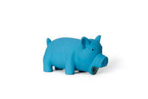 Bud'z Latex Pig Squeaker Dog Toy, Blue, 15-cm