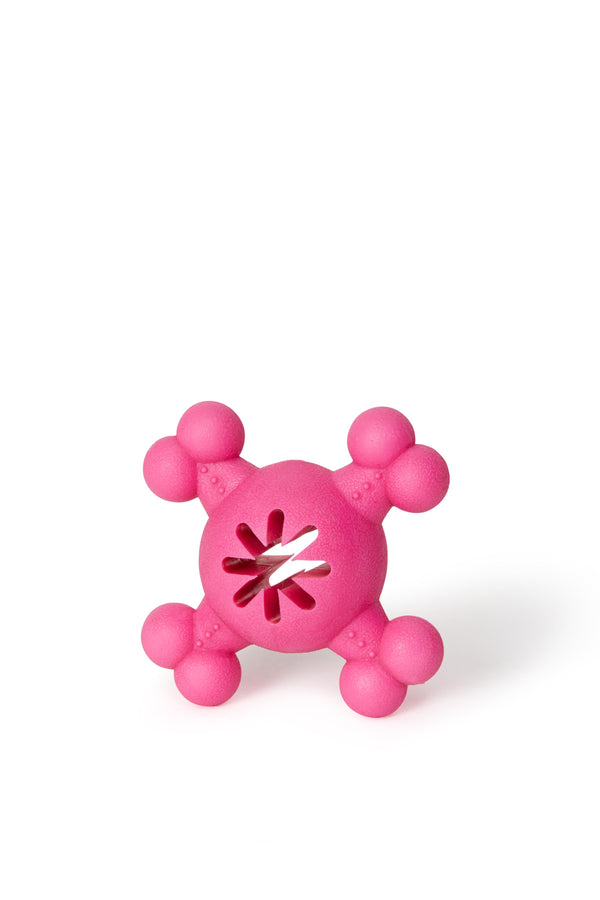 Bud'z Rubber Round Bone with Treat Hole Dog Toy, Pink