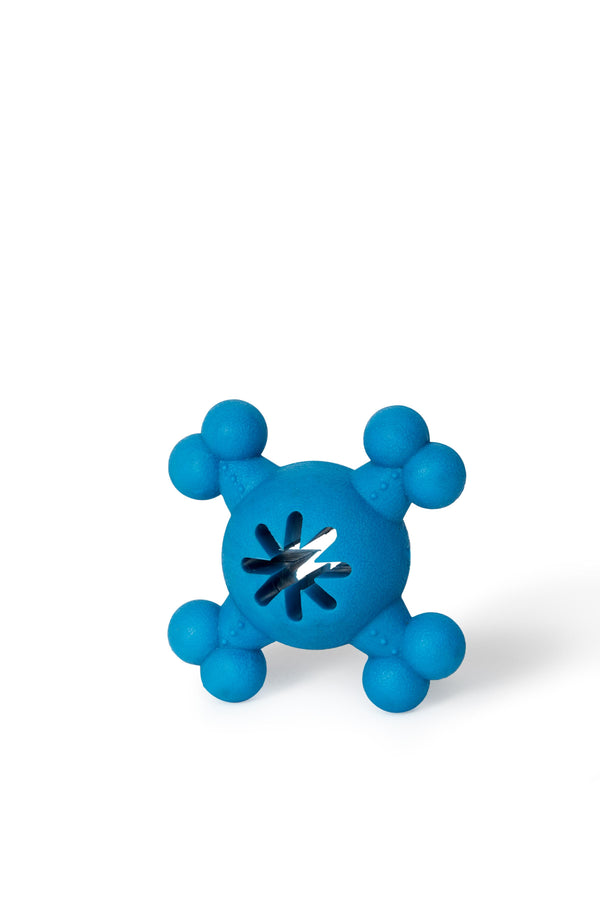 Bud'z Os rond en caoutchouc avec trou pour gâteries jouet pour chien, bleu
