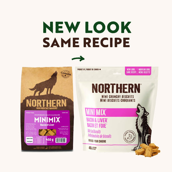 Gâteries pour chiens Northern Biscuit Mini Mix Bacon canadien et Liverlicious
