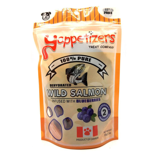 Yappetizers Wild Salmon & Blueberries Dehydrated Dog Treats