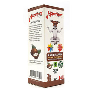 Yappetizers Anxiety&Pain Natural Coconut Oil Alternative Supplement for Dogs, 300mg, 50-mL