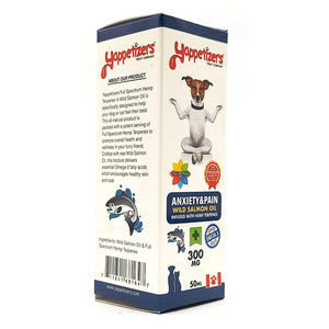 Yappetizers Anxiety&Pain Wild Salmon Oil Alternative Supplement for Dogs, 300mg, 50-mL