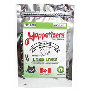Yappetizers Friandises déshydratées pour chats au cœur d'agneau, 20-grammes