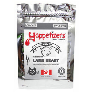 Yappetizers Friandises déshydratées pour chats au cœur d'agneau, 20-grammes