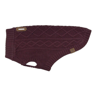 RC Pets Cable Dog Sweater, Fig