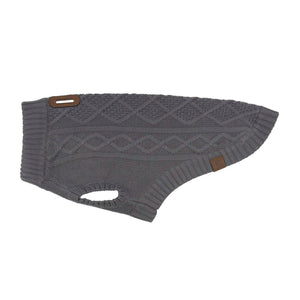 RC Pets Cable Dog Sweater, Charcoal