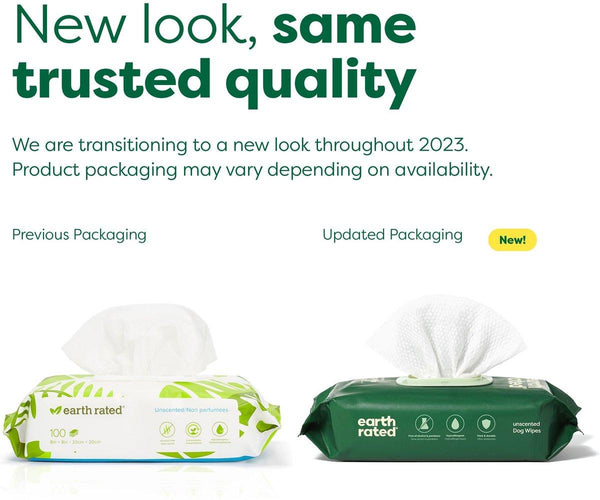 Earth Rated Unscented Plant-Based Dog Wipes