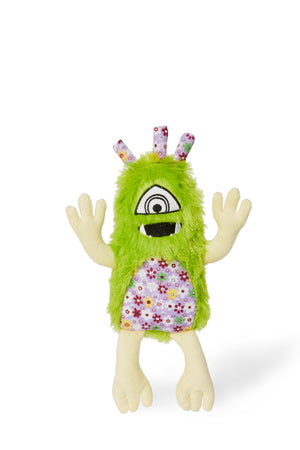 Bud'z Plush Monster Igor Floral Pattern Dog Toy, Green, 32-cm
