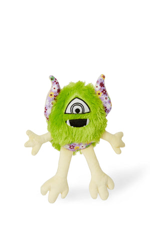 Bud'z Plush Monster Loomy Floral Pattern Dog Toy, Green, 10.5-cm