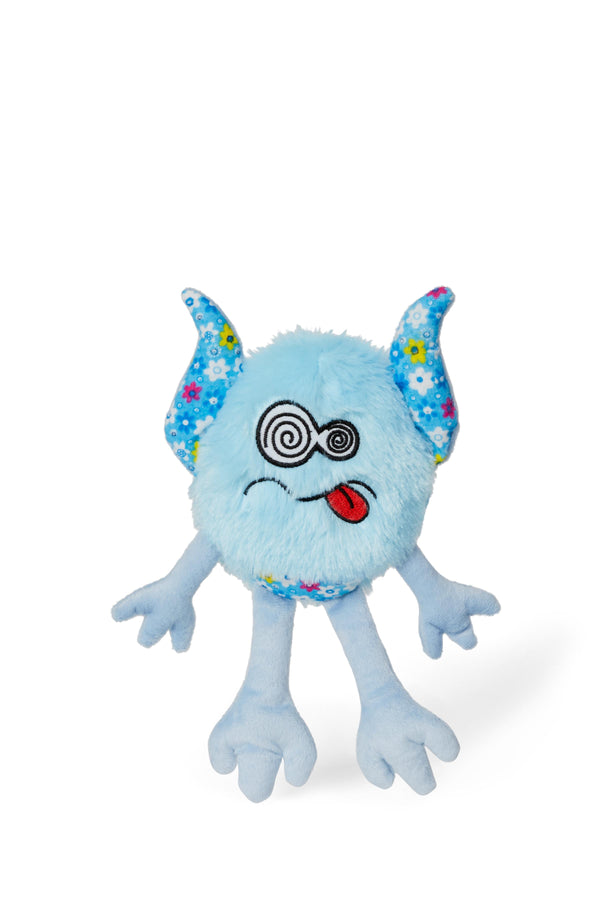 Bud'z Plush Monster Loomy Floral Pattern Dog Toy, Blue, 10.5-cm