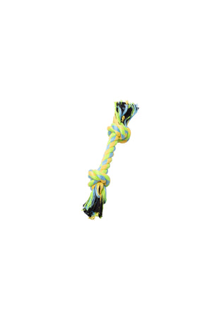 Bud'z Rope with 2 Knots Dog Toy, Green/Yellow