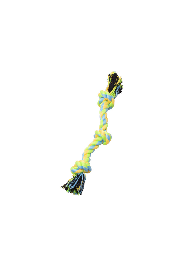 Bud'z Rope with 2 Knots Dog Toy, Green/Yellow