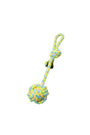 Bud'z Rope Monkey Fist with Stem & Loop Dog Toy, Green/Yellow