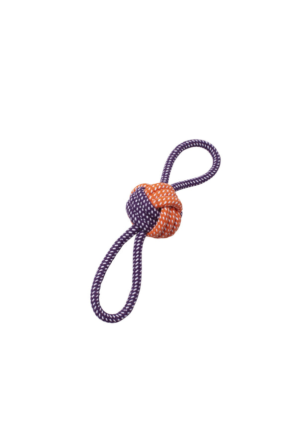 Bud'z Rope Monkey Fist Butterfly Dog Toy, Orange/Purple