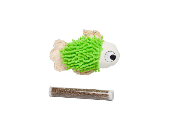 Bud'z Fish Catnip Cat Toy, Green, 11.43-cm