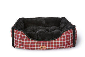 Bud'z Cuddler Dog Bed, Red/Black