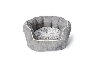 Bud'z Deluxe Round Cuddler Dog Bed, Gray