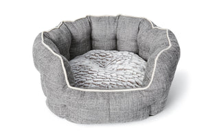 Bud'z Deluxe Round Cuddler Dog Bed, Gray