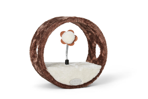 Bud'z Brown Fleece Ring of Teasing Cat Scratcher, 27 x 15 x 27-cm