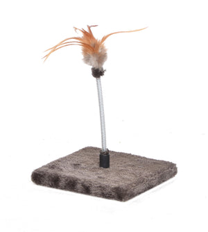 Bud'z Pipo Mini Play Station 1 Spring Cat Scratcher, Brown, 15 x 15 x 1.5-cm