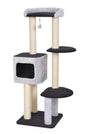 Bud'z Cavell 4 Level with Deluxe Condo Cat Tree, Grey, 50 x 50 x 139.5-cm