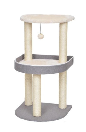 Bud'z Elbert Two Floors Cat Tree, Grey/White, 48 x 48 x 85-cm