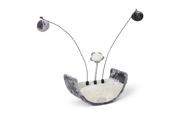Bud'Z Station De Jeu Berceau Avec Pompons Et Ressort, Gris 15-cm