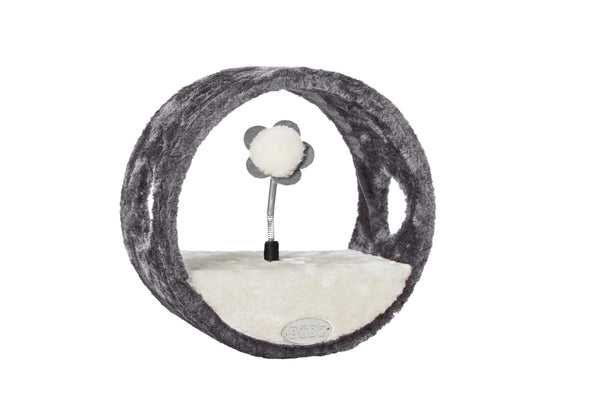 Bud'z Fleece Ring Of Teasing Cat Scratcher, Gray, 27 x 15 x 27-cm