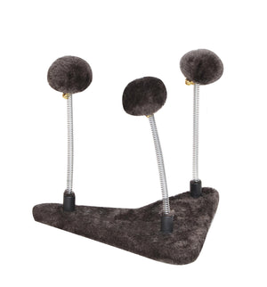 Bud'z Mini Play Station Pompom 3 Springs Cat Scratcher, Brown, 23 x 21 x 1.5-cm