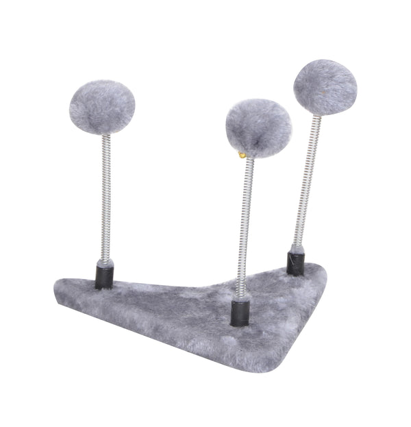 Bud'Z Mini Station De Jeu Pompom 3 Ressorts, Gris 23X21X1,5-cm