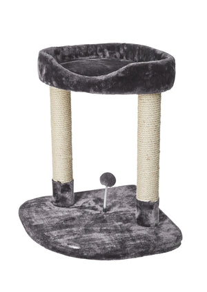 Bud'Z Arbre À Chat Classic 2 Niveaux/Perchoir, Gris 50X50X62.5-cm