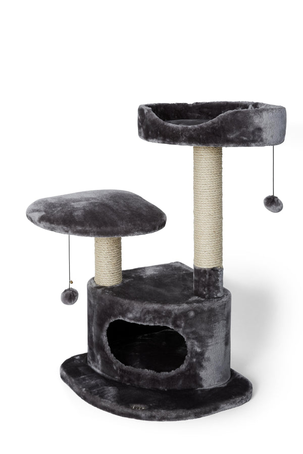 Bud'z Condo 3 Level Cat Scratching Post, Gray, 62 x 50 x 89-cm