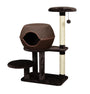 Bud'z Three Level with Hiding Place Cat Tree, Brown, 58 x 38 x 96-cm
