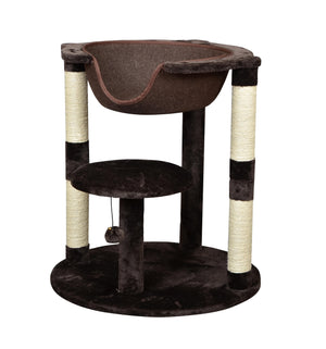 Bud'z Two Level with Suspended Bed Cat Tree, Brown, 66 x 66 x 73-cm