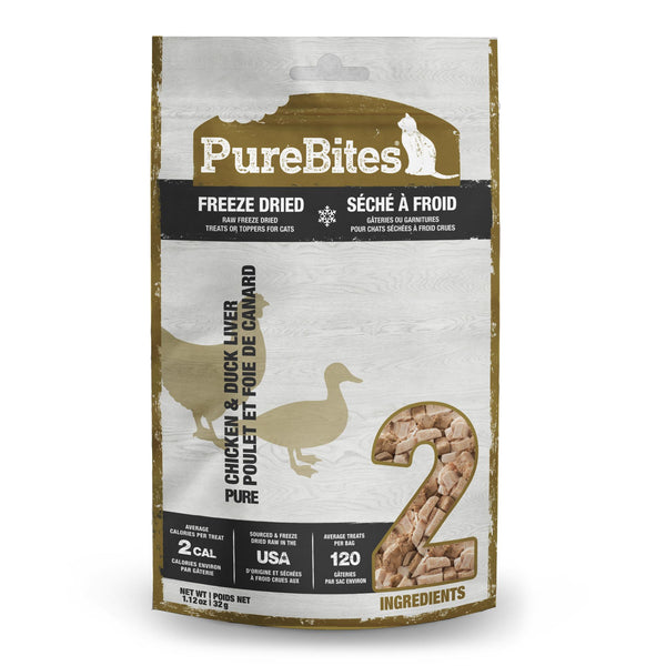 PureBites Chicken & Duck Liver Freeze-Dried Cat Treats, 1.12-oz
