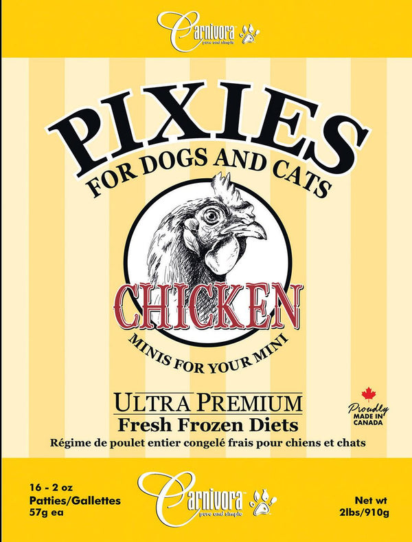Carnivora Nourriture congelée pour chats et chiens Régime poulet Pixie