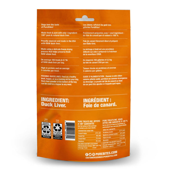PureBites Duck Liver Freeze-Dried Dog Treats