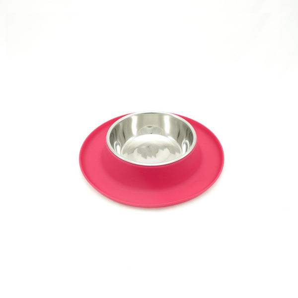 Messy Cats Bol Inox Avec Base En Silicone Pour Chat, Simple, Rouge