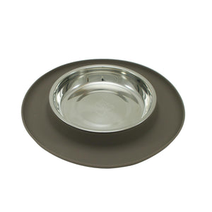Messy Cats Bol Inox Avec Base En Silicone Pour Chat, Simple, Gris