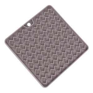 Messy Mutts Tapis D'Alimentation Thérapeutique En Silicone (Sans Spatule), Gris, 5,5-in x 5,5-in