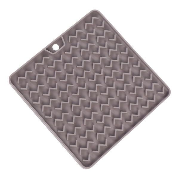 Messy Mutts Tapis D'Alimentation Thérapeutique En Silicone (Sans Spatule), Gris, 5,5-in x 5,5-in