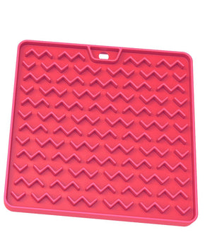 Messy Cats Tapis D'Alimentation Interactif Et Réversible En Silicone, Pastèque, 5,5-in x 5,5-in