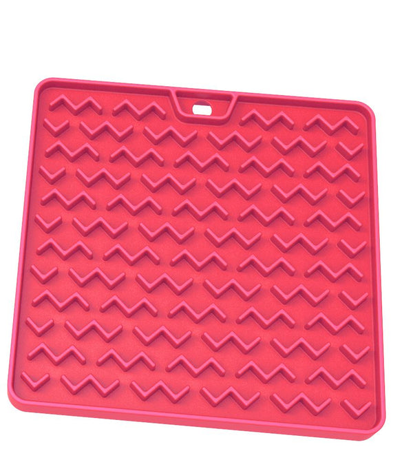 Messy Cats Tapis D'Alimentation Interactif Et Réversible En Silicone, Pastèque, 5,5-in x 5,5-in