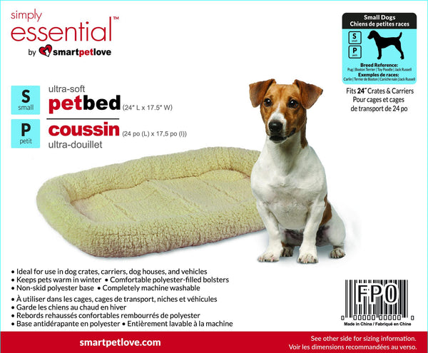 Smart Pet Love Simply Essential Ultra-Soft Dog Bed, Off-White
