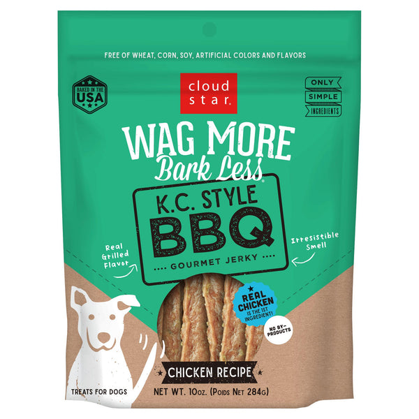 Cloud Star Wag More Bark Less K.C. Style BBQ Chicken Recipe Dog Treats, 10-oz