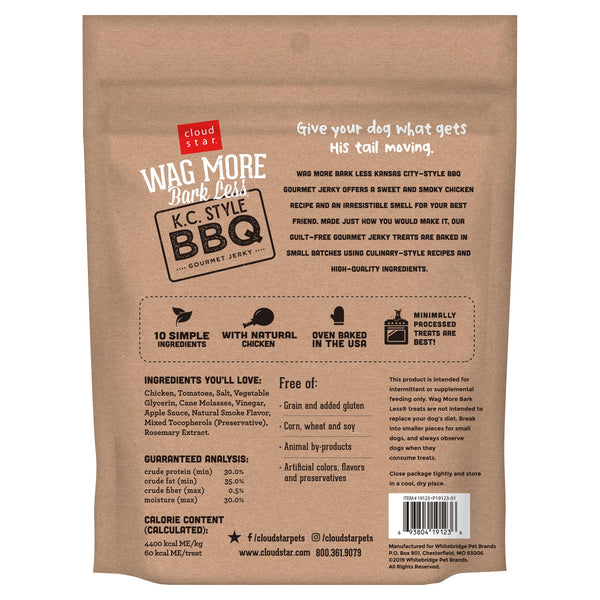 Cloud Star Wag More Bark Less K.C. Style BBQ Chicken Recipe Dog Treats, 10-oz