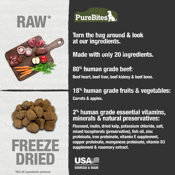 PureBites Beef Recipe Freeze-Dried Dog Food Topper